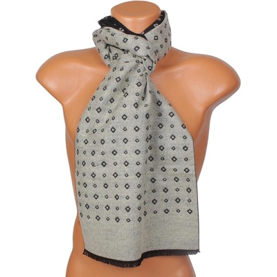 Мъжки кашмирен шал с две лица в черно и светлосиво