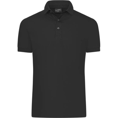 Daiber JN 1302 / Мъжка поло тениска slim fit от джърси - черна L (02130200203)