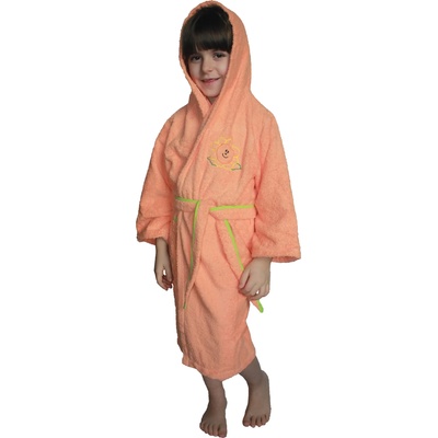 Оранжев детски халат памук