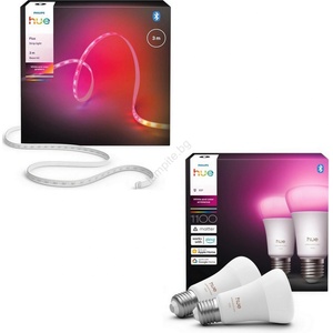 Philips -LED RGBW димируема лента Hue FLUX 3m LED/12W/230V+2x умна крушка E27/8, 1W (P7051C)
