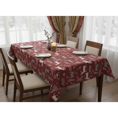 Mybesthome Vánoční ubrus Natale MAGIC II. červená motiv C 130x170 cm