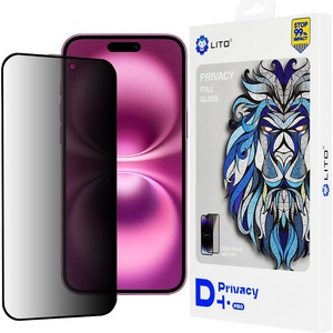 LITO Протектор за iPhone 16 Plus - Lito D+ Pro Privacy - Черен