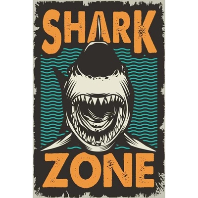 Plechová ceduľa Shark Zone