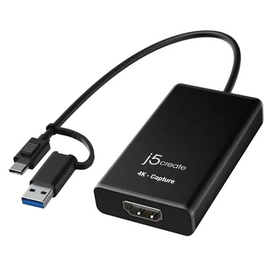 j5create Кепчер адаптер j5create JVA11, HDMI - USB-C, 4K, Черен (JVA11)