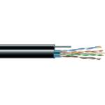 ECG Кабел FTP/M Cat5e, 100MHz PE, черен, с UV защита и носещо въже, 500м, ECG (F/UTP Cat.5e, 100 MHz PE, черен, с UV защита и стоманено жило, 500м, ECG)