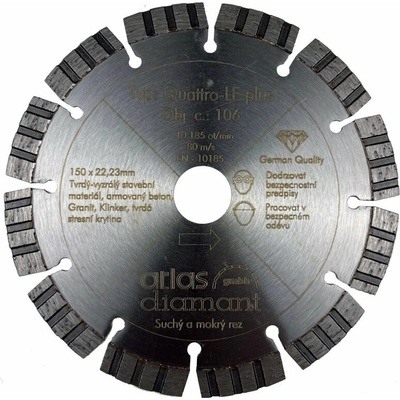 Atlas Quattro Laser diamantový řezný kotouč 150 mm QL150