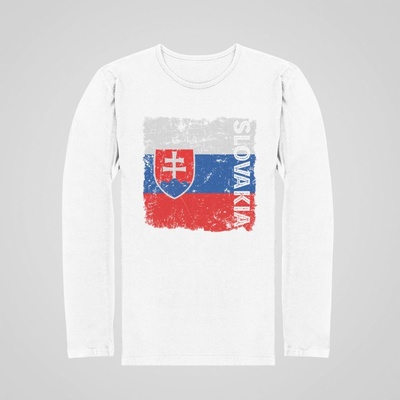 Tričko Slovakia 2024 s dlhým rukávom biela
