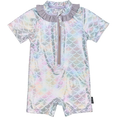 Mikk-Line Детски цял бански от ликра (UV защита) Mikk-Line Kid's UV Suit Frill Recycled AOP Lycra - Lavender Aura - размер 74/80 (750-2400-0111)