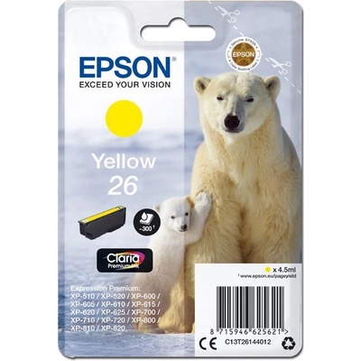 Epson original ink C13T26144012, T261440, yellow, 4, 5ml (C13T26144012)