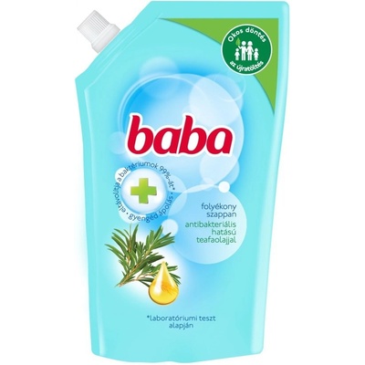 Baba tekuté mydlo antibakteriálne s čajovníkovým olejom náhradná náplň 500 ml