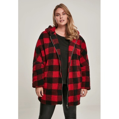 Urban Classics Дамско яке в от Urban Classics Ladies Hooded Oversized Check Sherpa UB-TB3056-01440 - Червен, размер XS