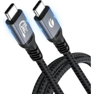 VCOM Кабел VCom CU584M-0.3m, USB-C към USB-C, Thunderbolt 5/USB4, 80Gbps, PD 240W, 16K@60Hz, 0.3 m (CU584M-0.3m)
