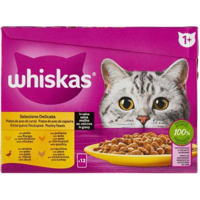 Whiskas jemné mäsové kúsky v želatíne 12 ks 85 g
