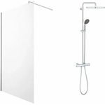 Grohe Комплект душ кабина Omnires Marina Walk-In хром 90x200 см и душ колона Grohe Vitalio Start хром (DNR90XCRTR+26696000)