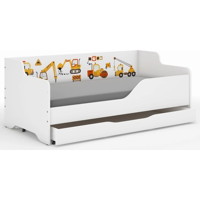 Wooden Toys Lilu 2 stavebné autíčka biela + zásuvka Pravá strana