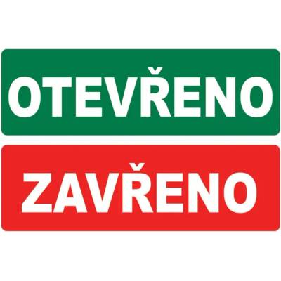 Walteco Otevřeno - Zavřeno, 300x100mm, plastová tabulka 2 mm , 20074