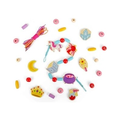 Bigjigs Toys Sada drevených korálikov Mystical Magic