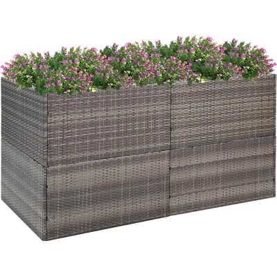 Petrashop truhlík šedý 157 x 80 x 80 cm polyratan Šedý – Hledejceny.cz