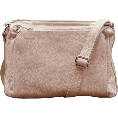 MaxFly kožená crossbody kabelka 5542 růžová pudrová