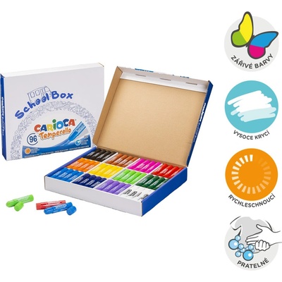 Carioca tuhé temperové barvy 96 ks