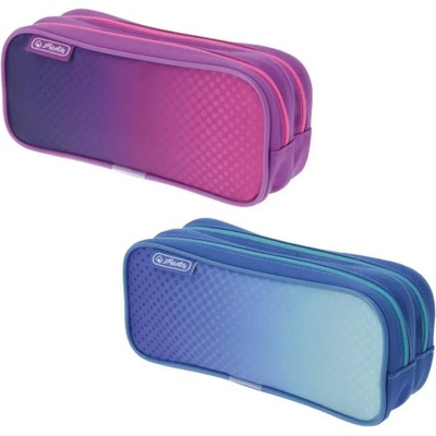 Herlitz Ученически несесер празен, двоен, 2 ципа, Dip Dye Mix - Herlitz