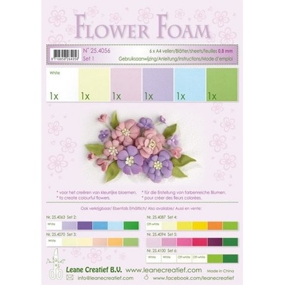 Flower Foam Špeciálna penová guma A4 - pastelové farby 6 ks