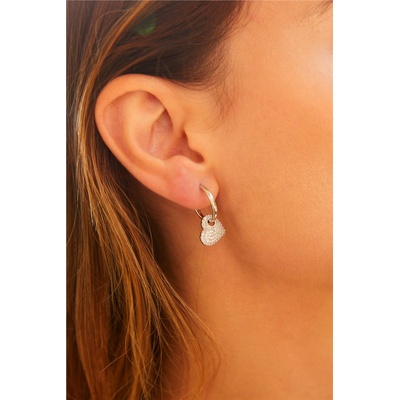 Tonny Black Дамски сребърни обици с розово покритие и елемент сърце - Розови #398536 (398536_Rosa ceniza)