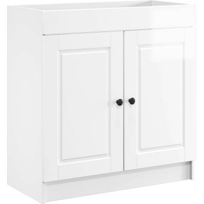 vidaXL Мебел под мивка за баня Бял гланц 78, 5 x 37, 5 x 81 см (890078)