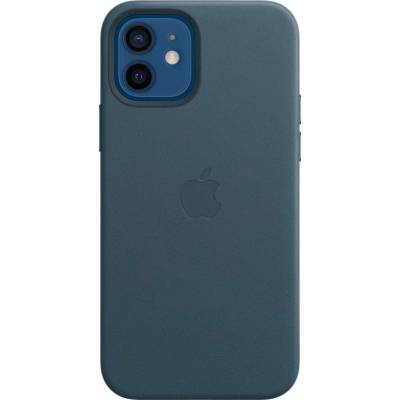 Apple iPhone Leather Case with MagSafe - оригинален кожен кейс (естествена кожа) за iPhone 12, iPhone 12 Pro (тъмносин)