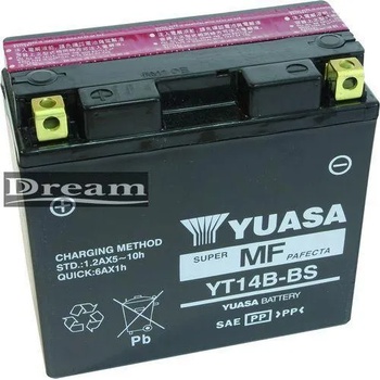 Image 1 of YUASA AGM 12V 12Ah left+ YT14B-BS