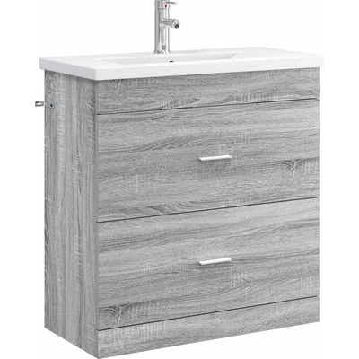 vidaXL Комплект мебели за баня Сив Сонома 81 x 40 x 84, 5 см (3404379)