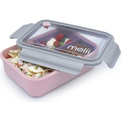 Melii Bento Box krabička na desiatu 1250 ml Ružová