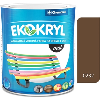 CHEMOLAK EKOKRYL Mat V2045 0232 hnedá kávová 0,6l