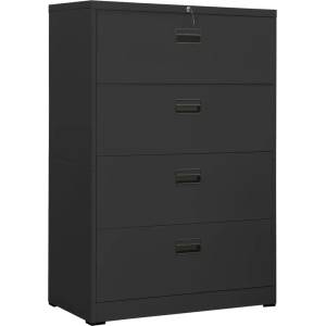 vidaXL Шкаф за папки, антрацит, 90x46x134 cм, стомана (336297)
