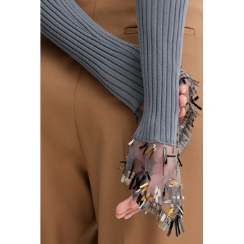 Simona Corsellini Пуловер Simona Corsellini в сиво от лека материя с поло A25CPMGP0401 (A25CPMGP0401)