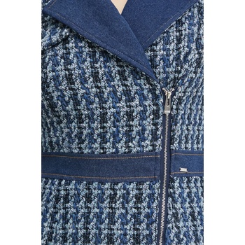 Morgan Рокля с вълна Morgan RETTI в синьо къса с кройка по тялото RETTI (RETTI)