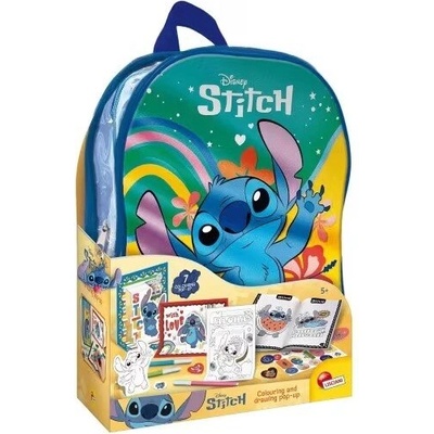 Lisciani Творчески комплект, Lisciani, Stitch, 2 в 1 раница с комплект за рисуване