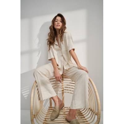 Moodo Ленена риза с джобче бежова Moodo Moodo | Bezhov | ЖЕНИ | M