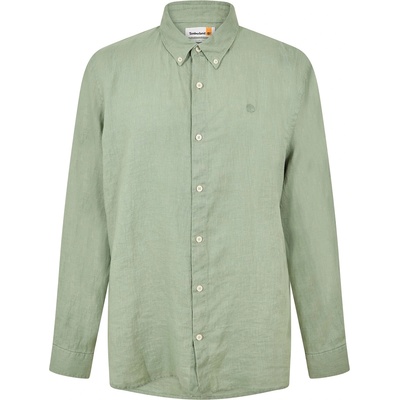 Timberland Риза Timberland Men's Mill Brook Linen Leaf Green Long-Sleeve Plain Shirt - Pro Green Bay