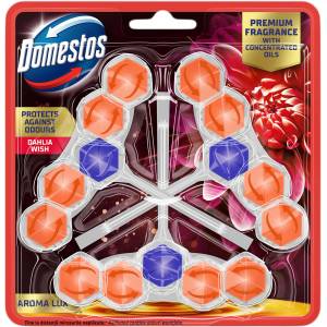 Domestos Aroma Lux Освежаващо блокче за тоалетна с концентрирани етерични масла Dahlia Wish (3x50g) (8720182903846)