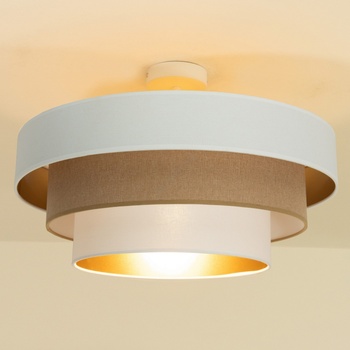 BELIS Плафон WENTA, 1xE27/60W/230V, Ø 50 см, бял/кафяв (BE1111)