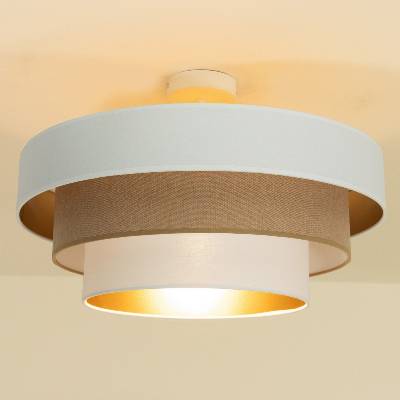 BELIS Плафон WENTA, 1xE27/60W/230V, Ø 50 см, бял/кафяв (BE1111)
