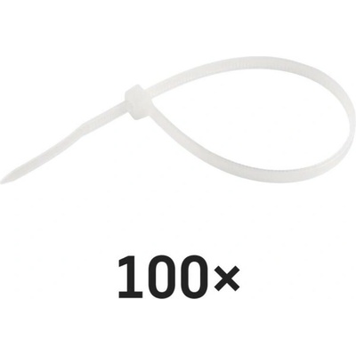 Sťahovacia páska 200×4,8, biela, 100 ks