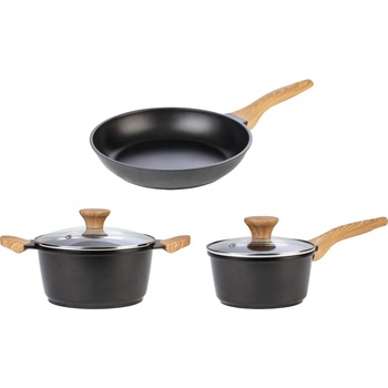 ERNESTO Sada pánve a hrnců z hliníkové litiny 3dílná černá