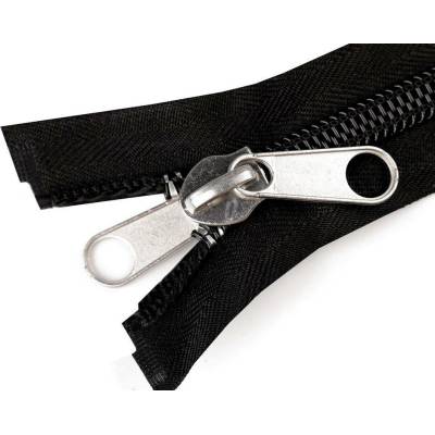 Zip stanový spirálový No 10 s oboustranným jezdcem délka 220 cm - černá