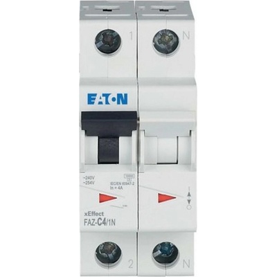 Eaton Автоматичен прекъсвач eaton faz-c4/1n, 278666 - 4 a, 1p+n (278666)