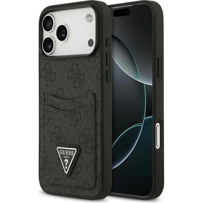GUESS Калъф Guess 4G nauble Card Triangle за iPhone 17 Pro Max - черен