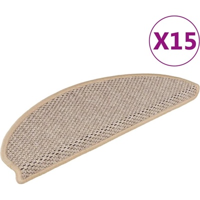 vidaXL Стелки за стълби, вид сизал, 15 бр, 65x21x4 см, светлобежови