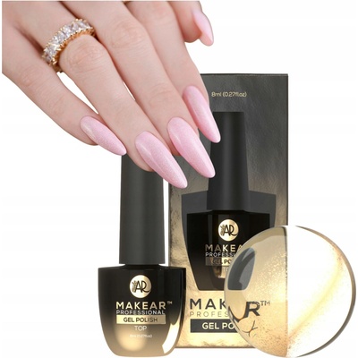 Makear Top Hybrydowy Cat Eye No Wipe Do Paznokci Kocie Oko 8ml Gold Złoty