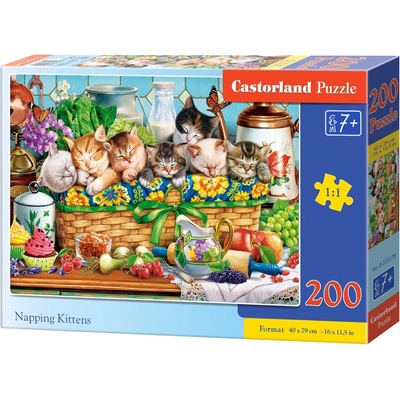 Castorland Пъзел Castorland от 200 части - Дремещи котенца (B-222278)